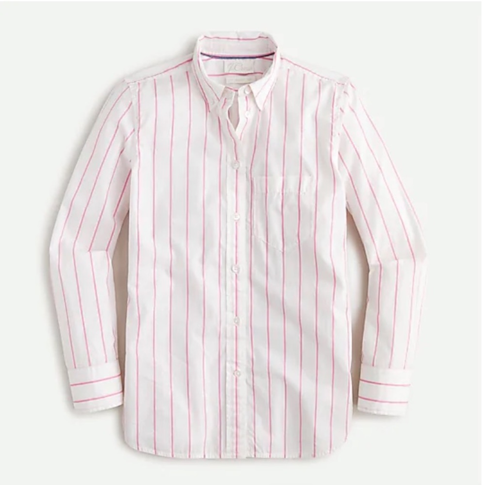 Classic-fit washed cotton poplin shirt in wide stripe